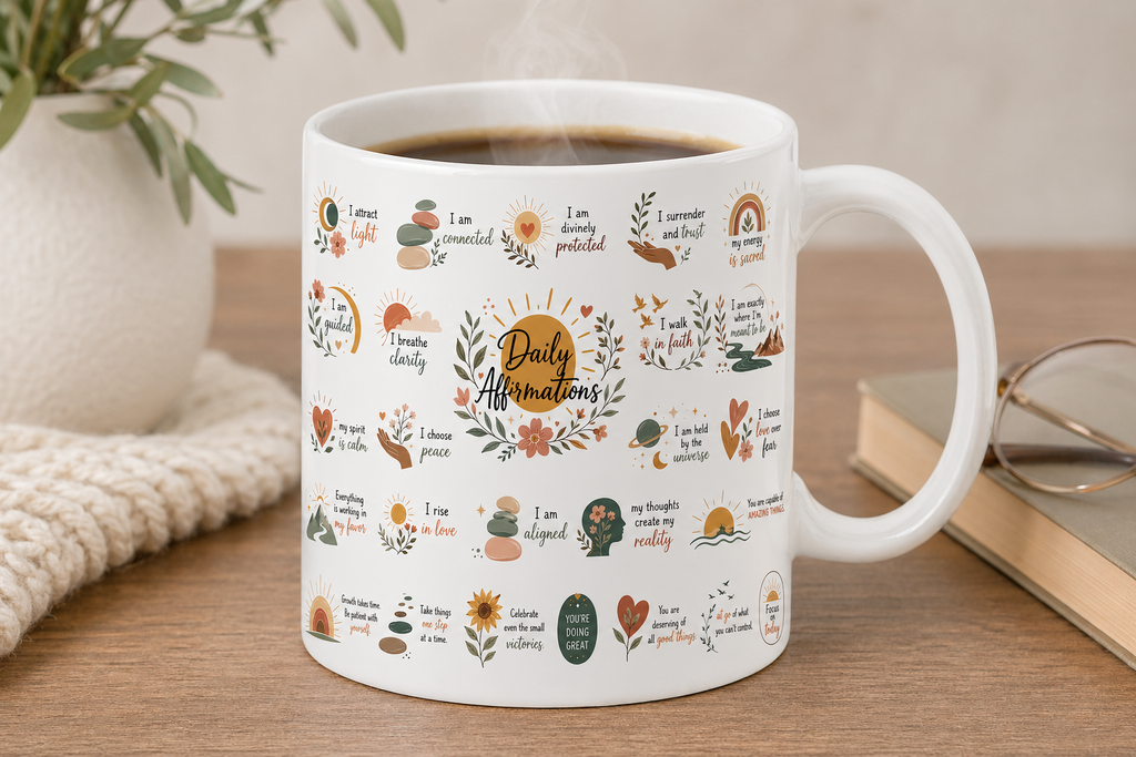 Daily Affirmations Mug – Start Your Day with Positivity ☕✨